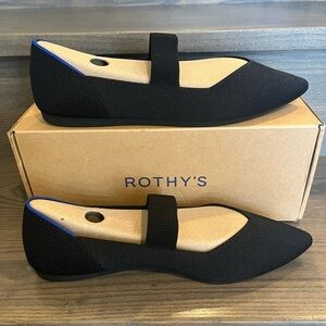 NWB Rothy’s The Point Mary Jane in Black 9.5